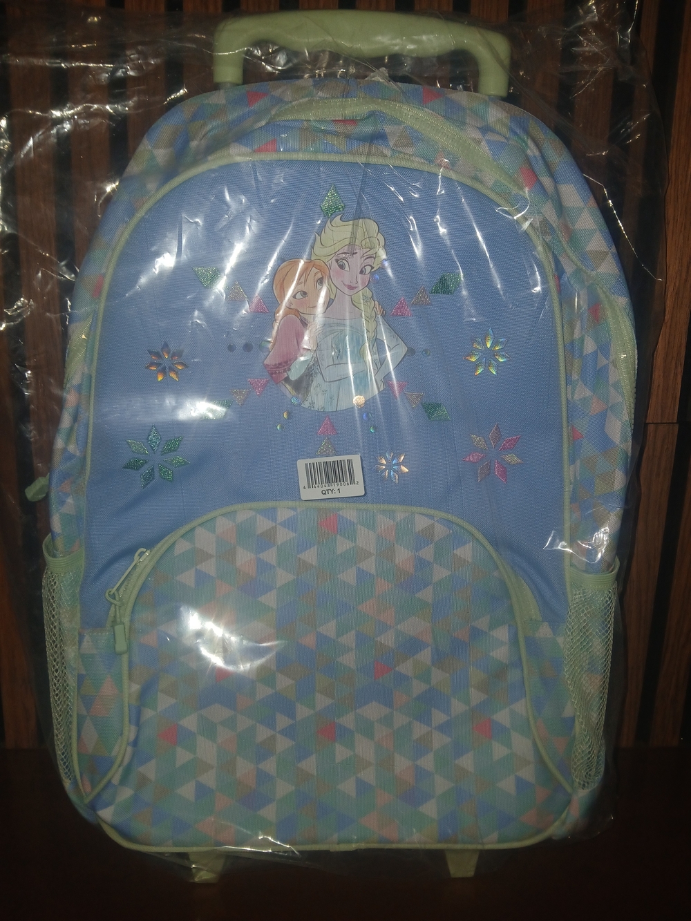 Disney Light Blue Frozen Anna & Elsa Kids Rolling Backpack